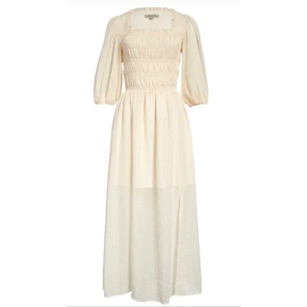 All Saints Livi Tex Dress Smoked Ivory Maxi 0